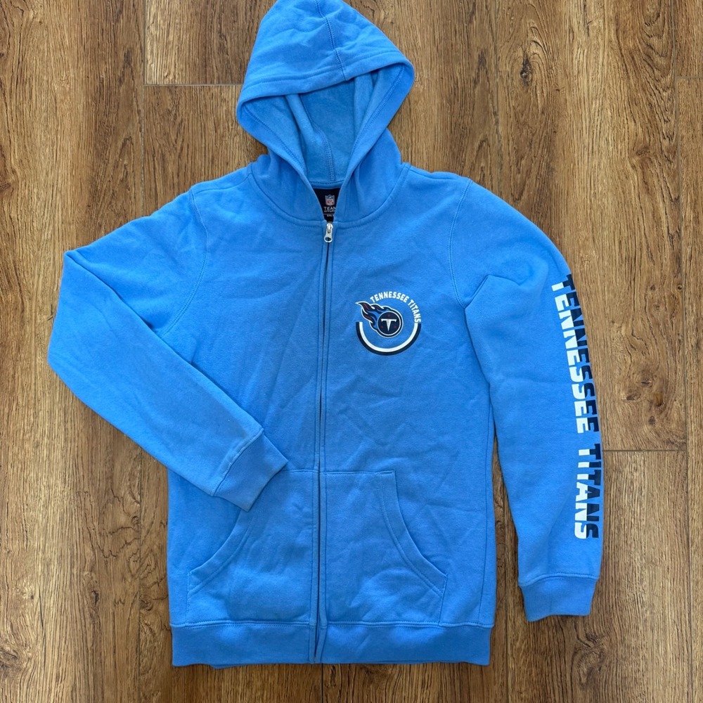 NFL Tennessee Titans Zip Up Hoodie Jacket Blue NFL Team‎ Apparel Girls XL (16)
